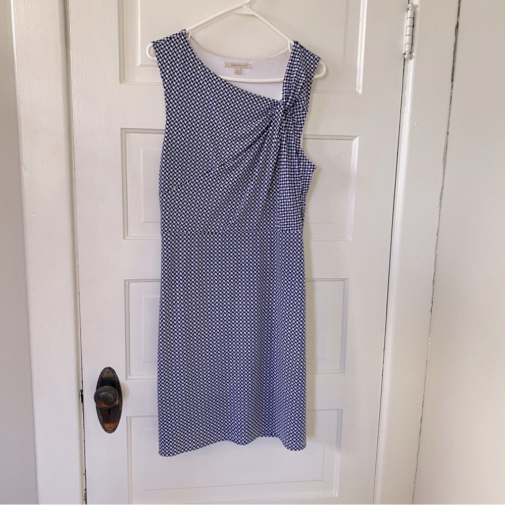 41 HAWTHORN Sleeveless Ruched Shoulder Navy Blue Women's Dress Size Large